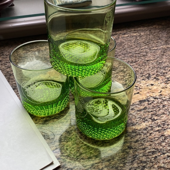Vintage Branded Passport Scotch lo ball green glasses - Picture 9 of 9